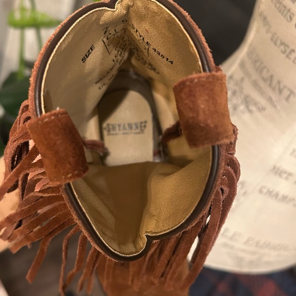 “Shyanne” Brown western cowboy boots with Fringe - Picture 7 of 8